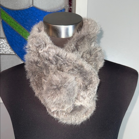 Grey Fur Collar/ Scarf - Picture 1 of 5